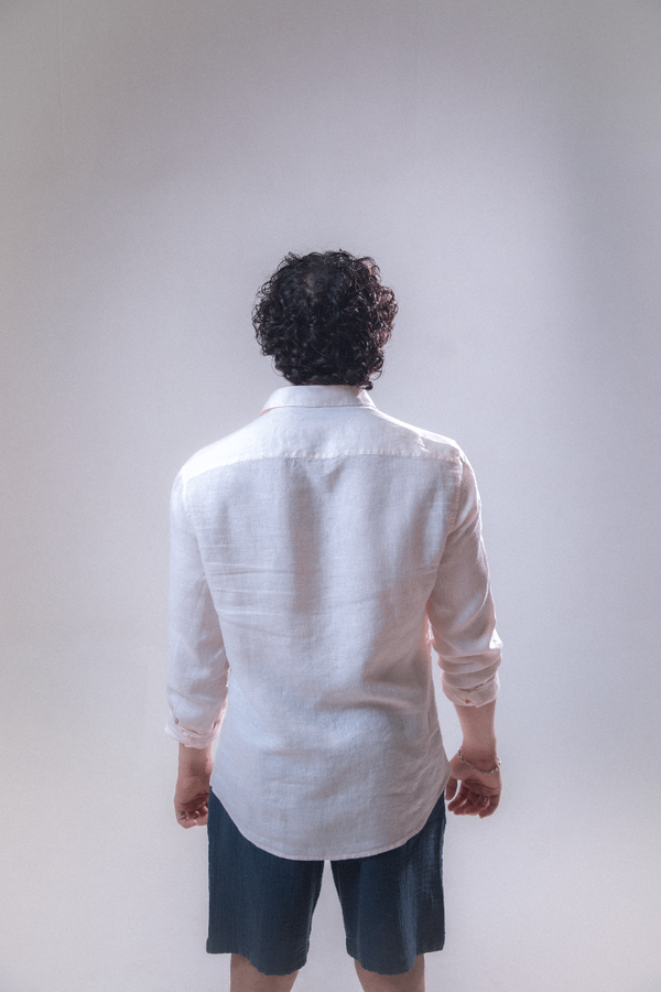 100% Linen Casual Shirt Blush Pink