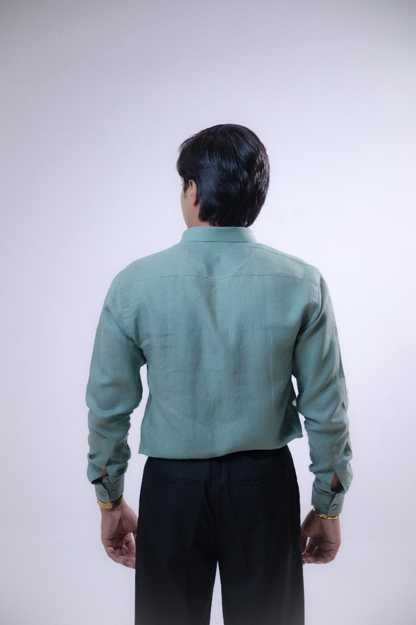 100% Linen Formal Shirt Mint Green
