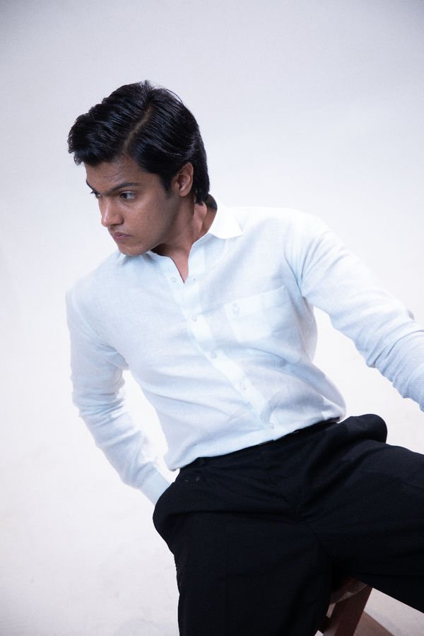 100% Linen Formal Shirt Sky Blue