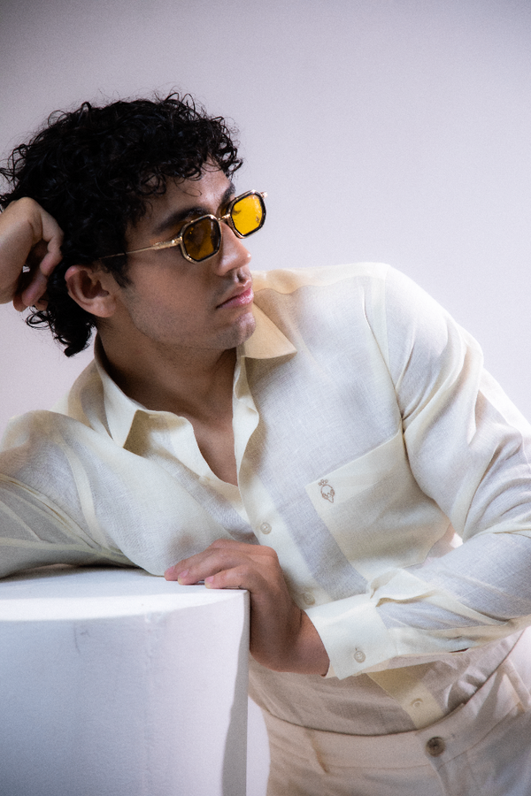 100% Linen Formal Shirt Ivory