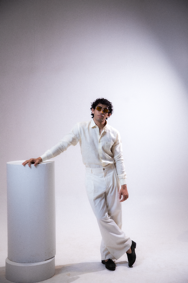 100% Linen Formal Shirt Ivory