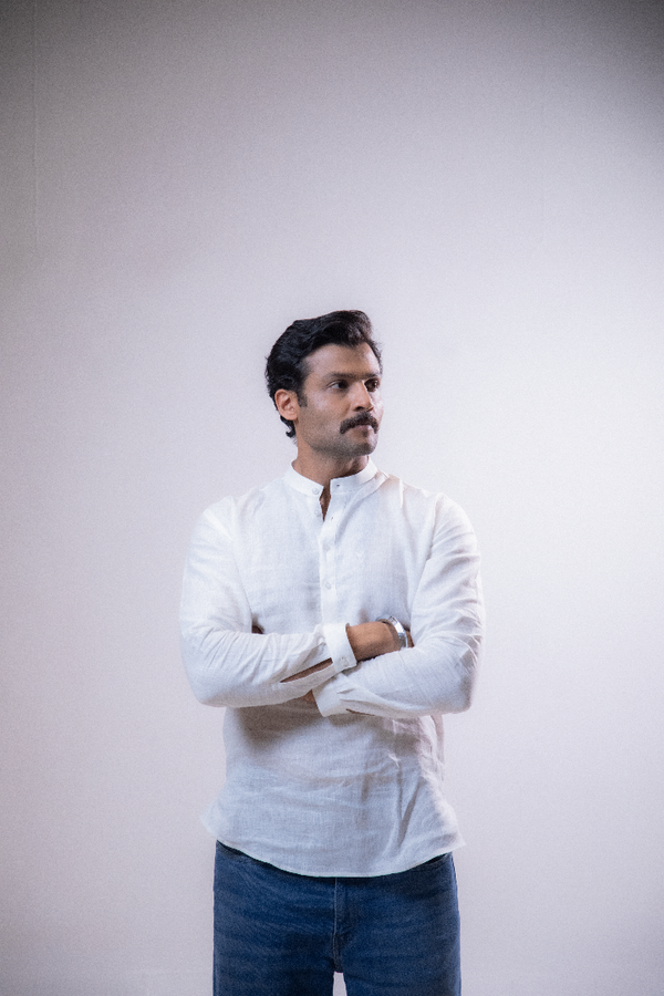100% Linen Short Kurta White