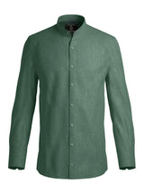 100% Linen Shirt Mandari Collar Mint Green