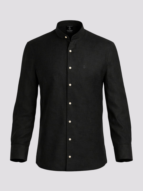 100% Linen Shirt Black