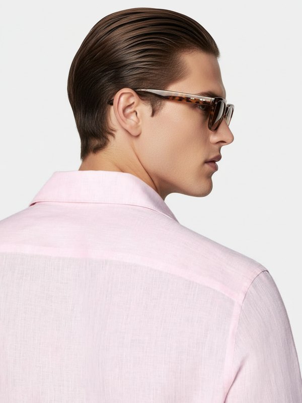 100% Linen Shirt Baby Pink