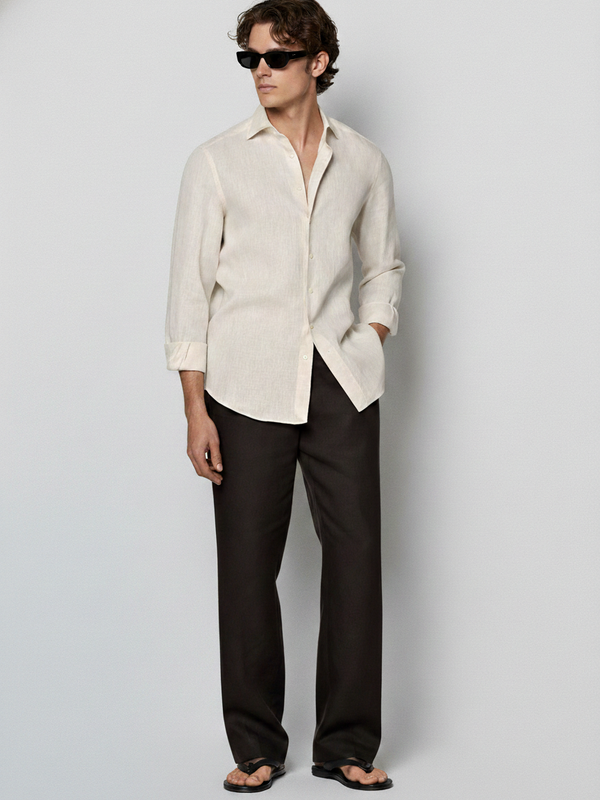 100% Linen Shirt Biege