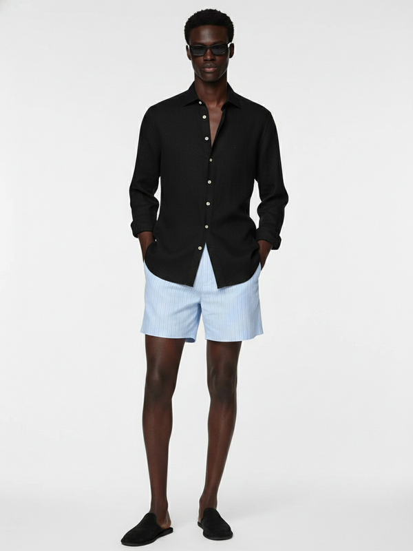 100% Linen Shirt Black
