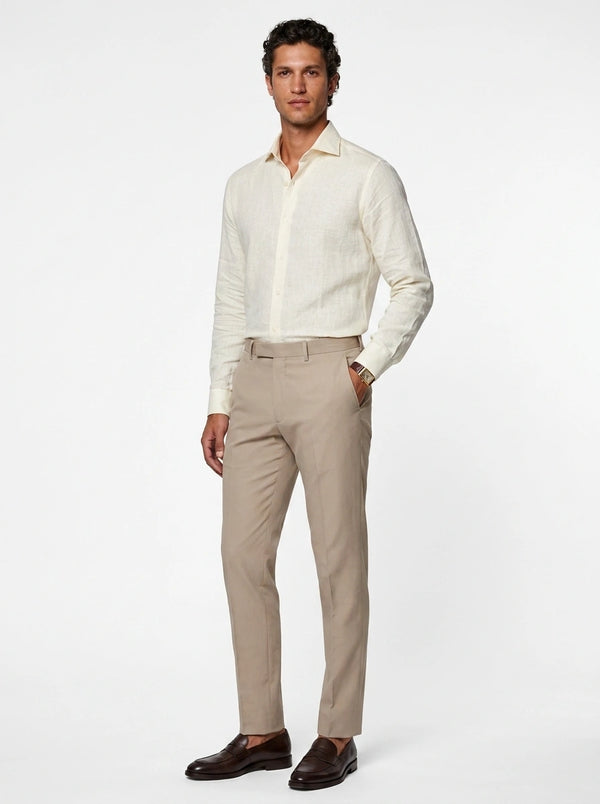 100% Linen Formal Shirt Ivory