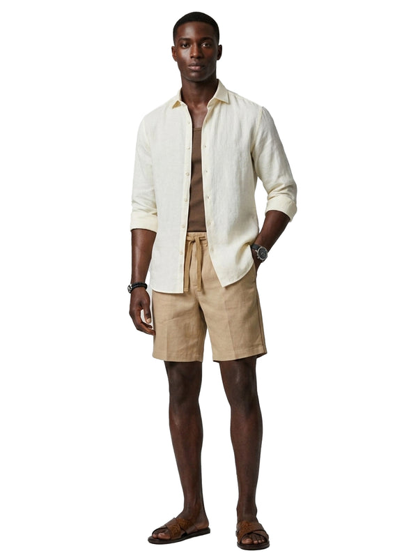 100% Linen Casual Shirt Ivory