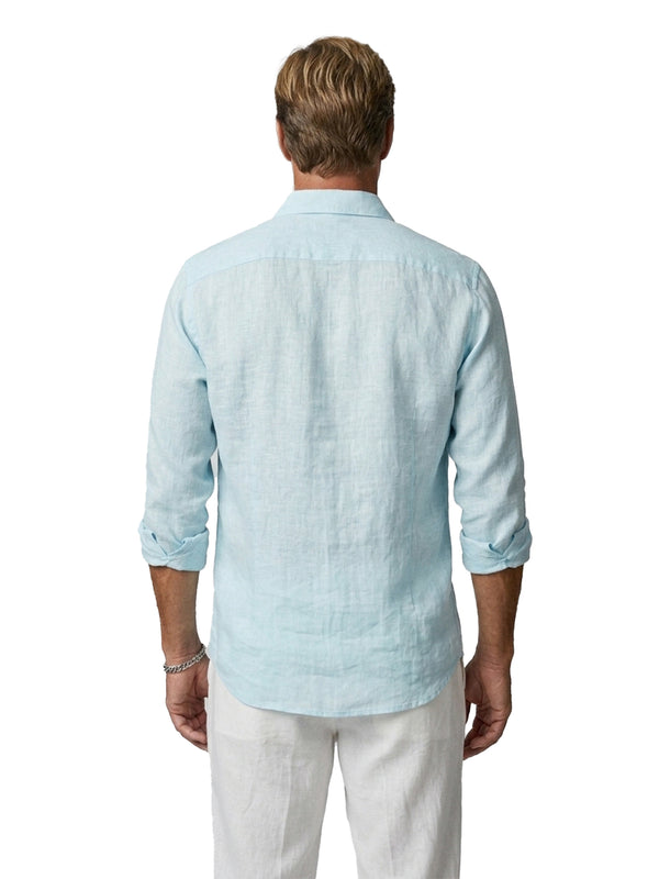 100% Linen Casual Shirt Sky Blue