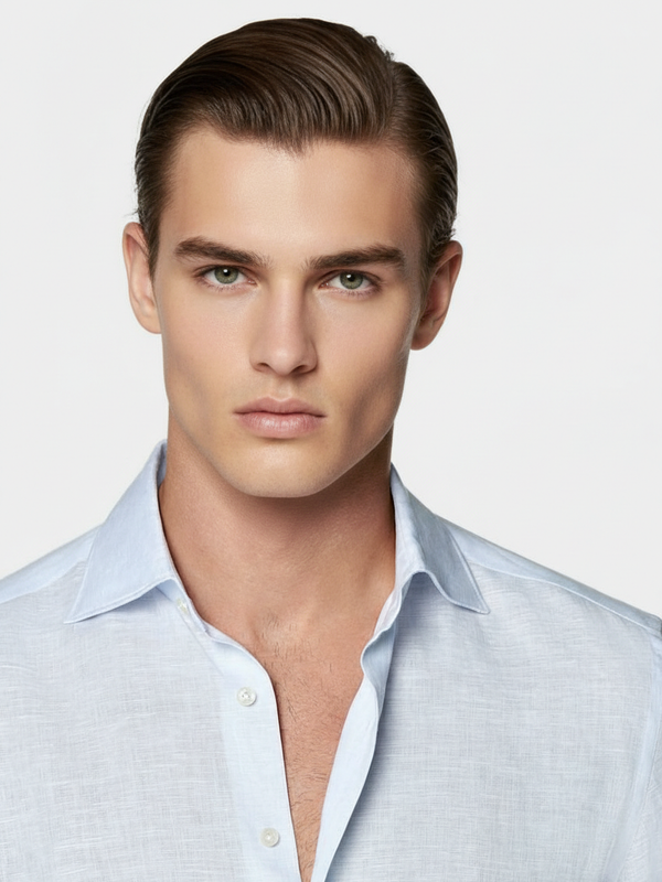 100% Linen Shirt Light Blue