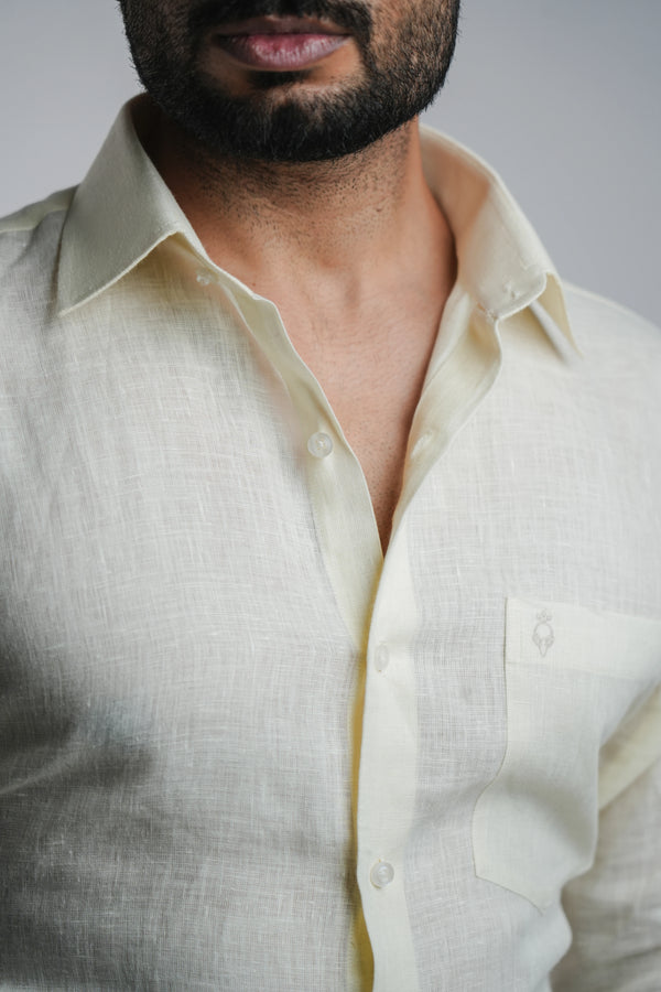 100% Linen Formal Shirt Ivory