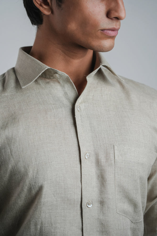 100% Linen Formal Shirt Camel Beige
