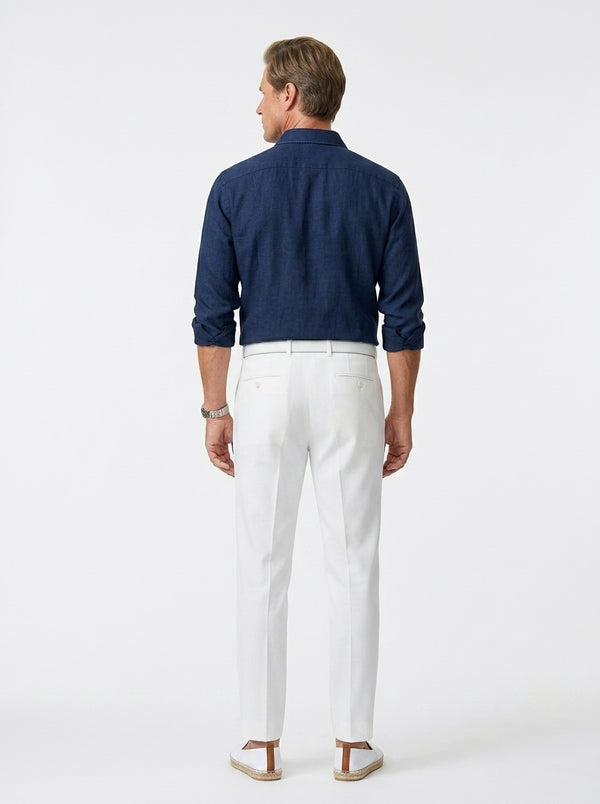 100% Linen Formal Shirt Navy Blue