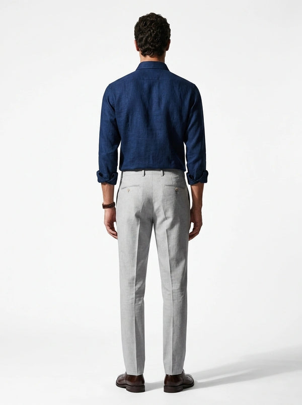 100% Linen Formal Shirt Navy Blue