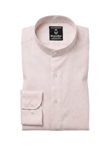 100% Linen Mandarin Collar Shirt Baby Pink