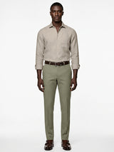 100% Linen Formal Cut-Away Shirt Camel Biege