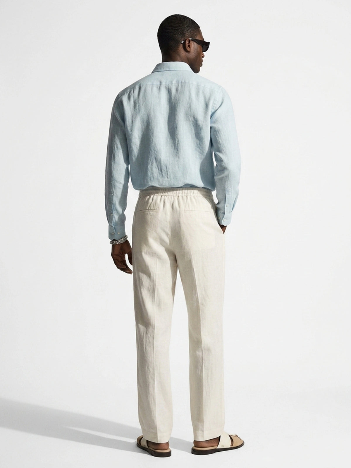 100% Linen Casual Shirt Sky Blue