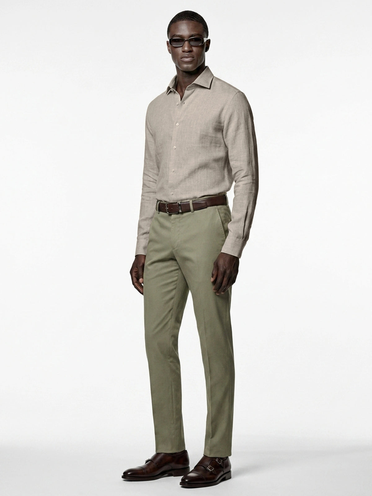 100% Linen Formal Shirt Camel Beige