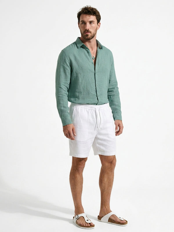 Aero Luxe™ Linen Casual Shirt Mint Green