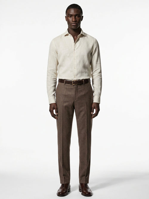 Sand Linen Cut-Away Shirt