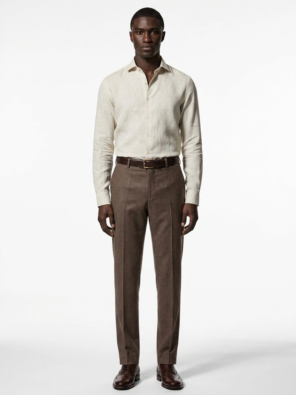 Sand Linen Cut-Away Shirt
