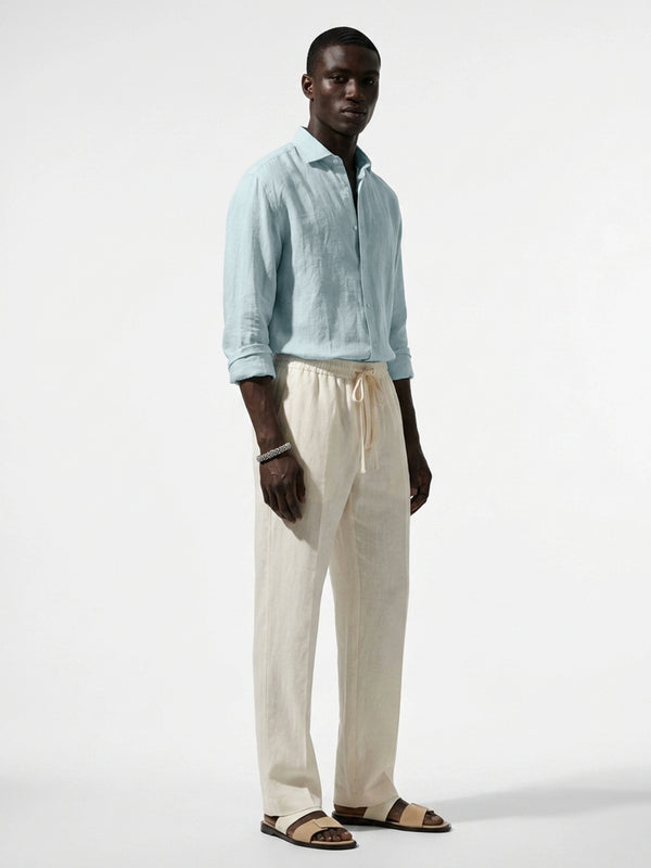 Aero Luxe™ Linen Casual Shirt Sky Blue