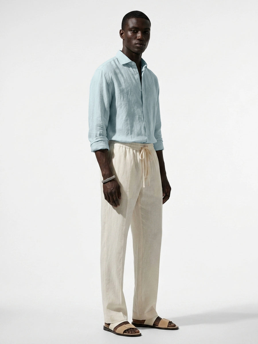 Aero Luxe™ Linen Casual Shirt Sky Blue