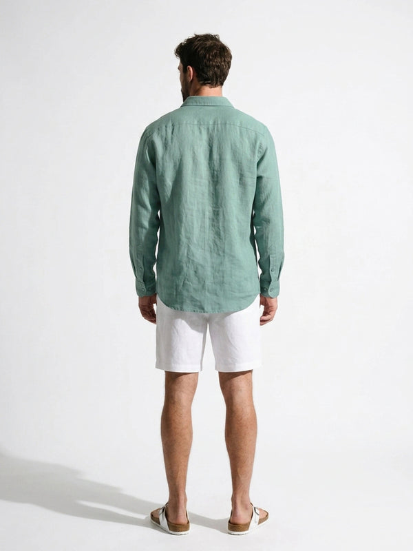 Aero Luxe™ Linen Casual Shirt Mint Green