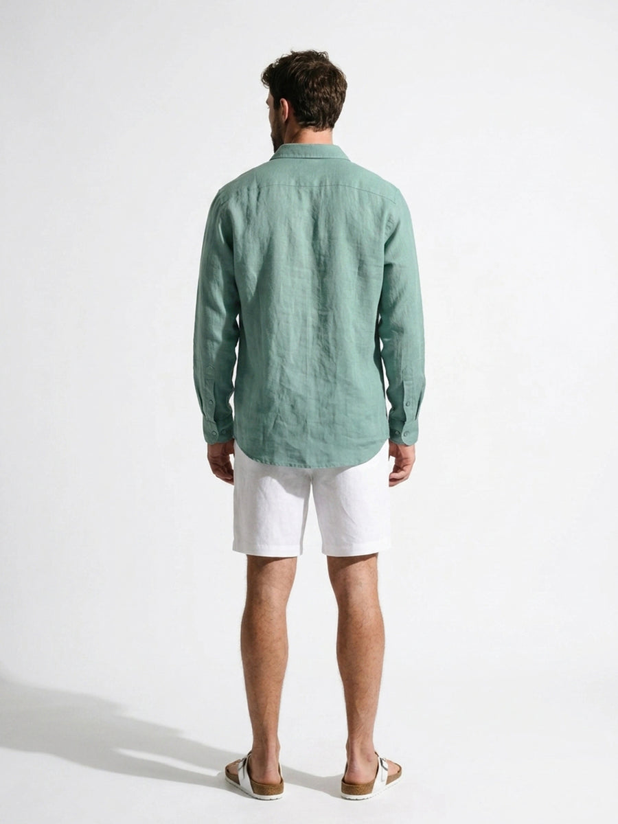 Aero Luxe™ Linen Casual Shirt Mint Green