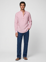 100% Linen Short Kurta Brandy Rose