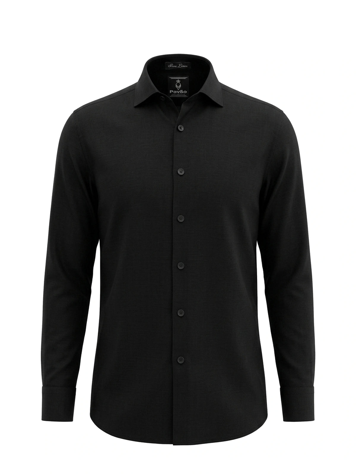 100% Linen Formal Shirt Jet Black