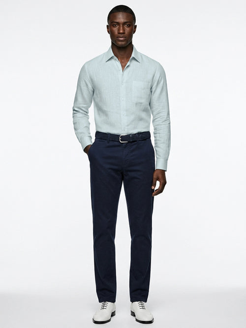 Sky Blue Linen Formal Shirt