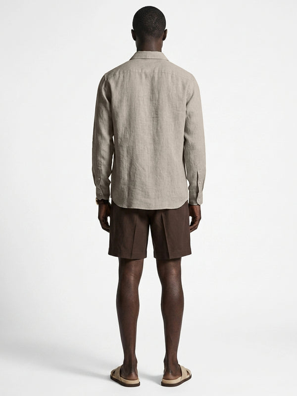 Aero Luxe™ Linen Casual Shirt Camel Beige
