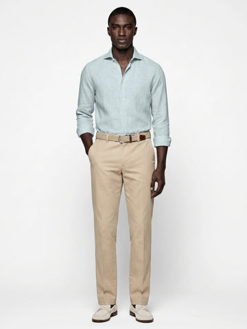 Sky Blue Linen Cut-Away Shirt