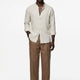 Sand Linen Mandarin Shirt