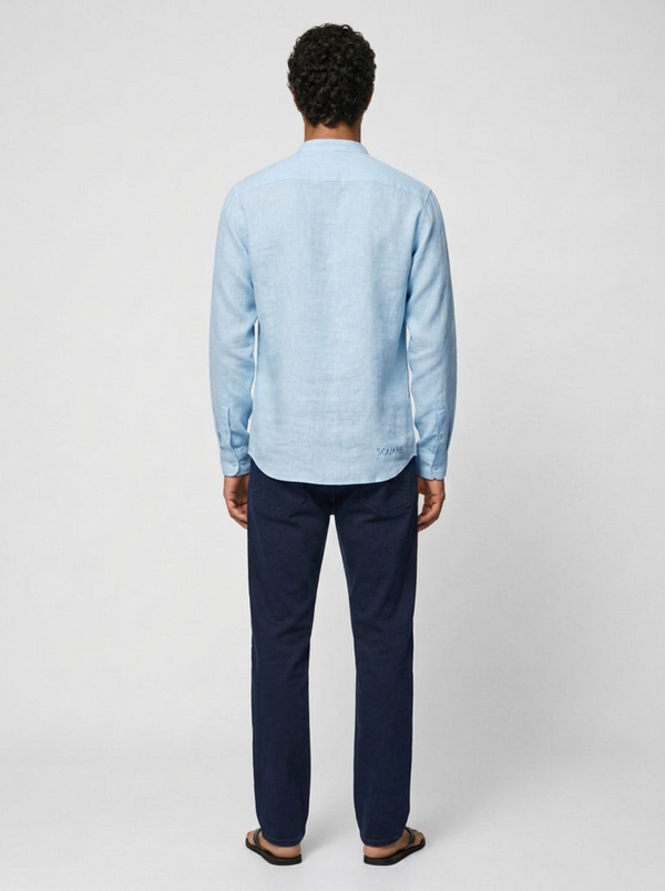 100% Linen Short Kurta Blue