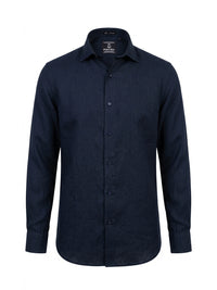 100% Linen Navy Blue Shirt