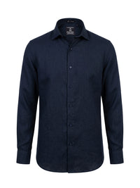 100% Linen Formal Shirt Navy Blue