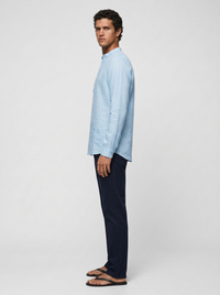 100% Linen Short Kurta Blue