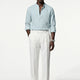 Sky Blue Linen Mandarin Shirt