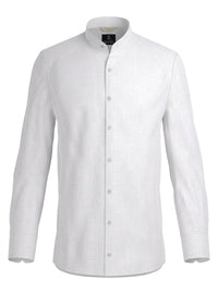 100% Linen Shirt Mandari Collar White
