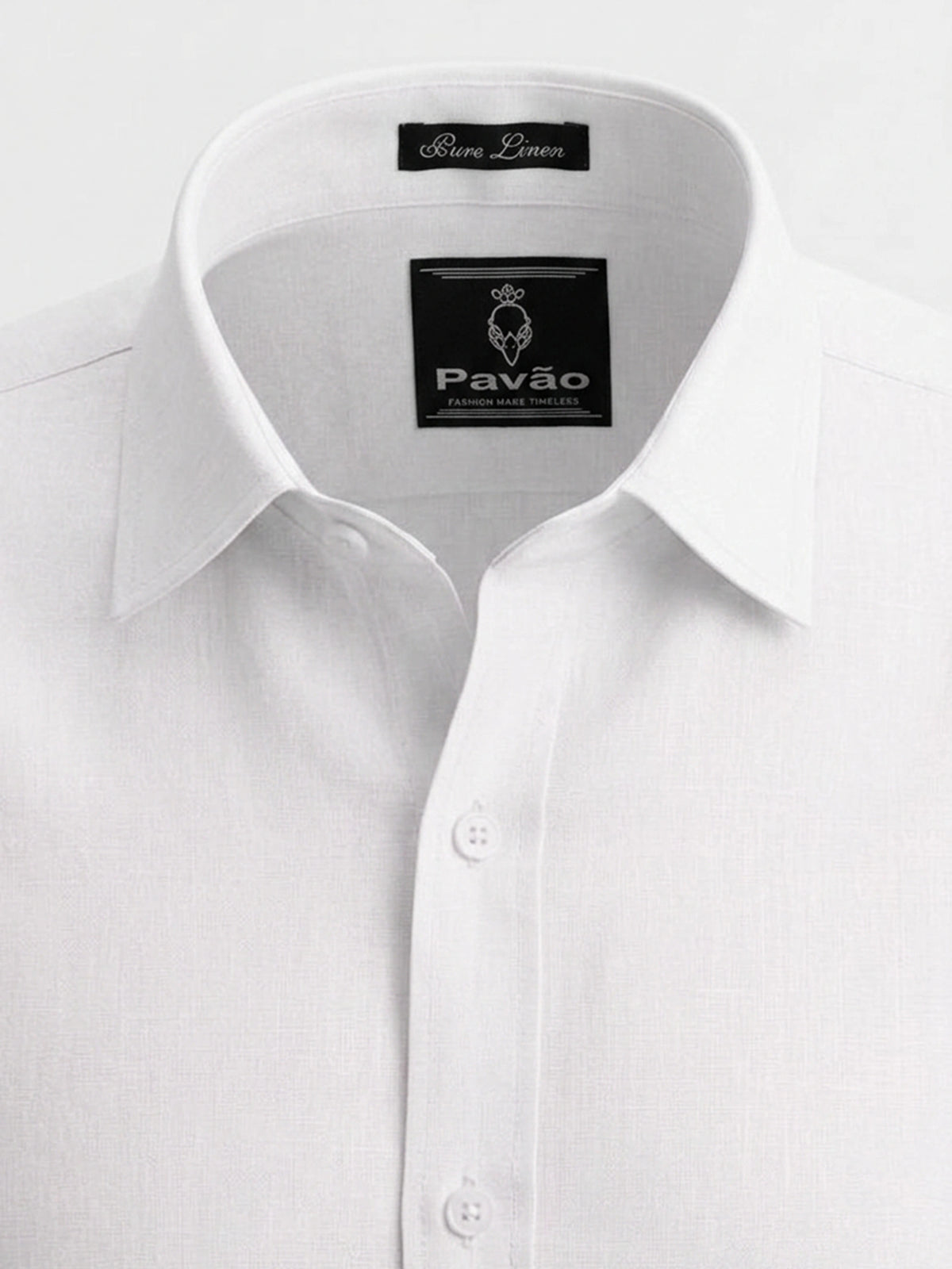 100% Linen Formal Shirt White