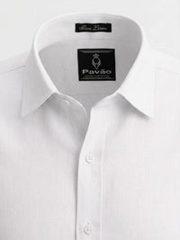 100% Linen Formal Shirt White