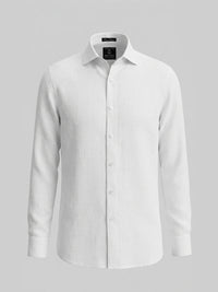 100% Linen Formal Shirt White