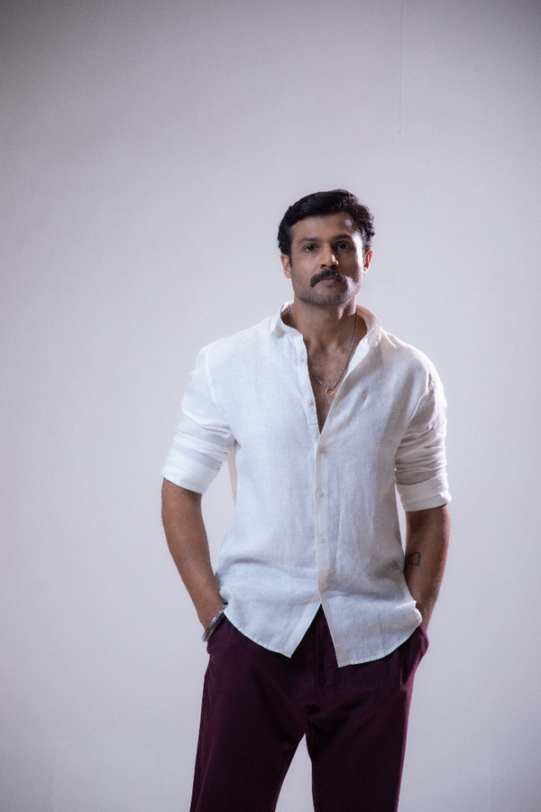100% Linen Casual Shirt White