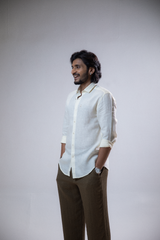 100% Linen Casual Shirt Ivory