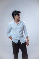 100% Linen Casual Shirt Sky Blue