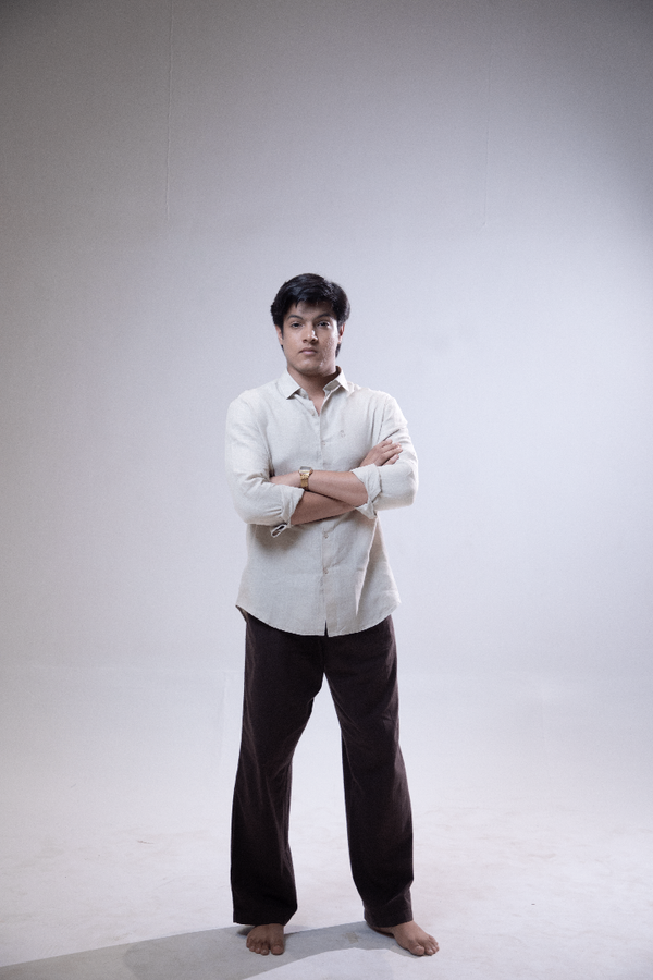 100% Linen Casual Shirt Camel Beige