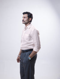 100% Linen Formal Shirt Blush Pink